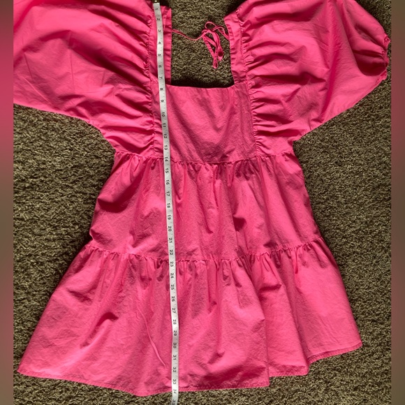 A New Day Pink Square Neck Puff Sleeve Mini Dress - Picture 3 of 7